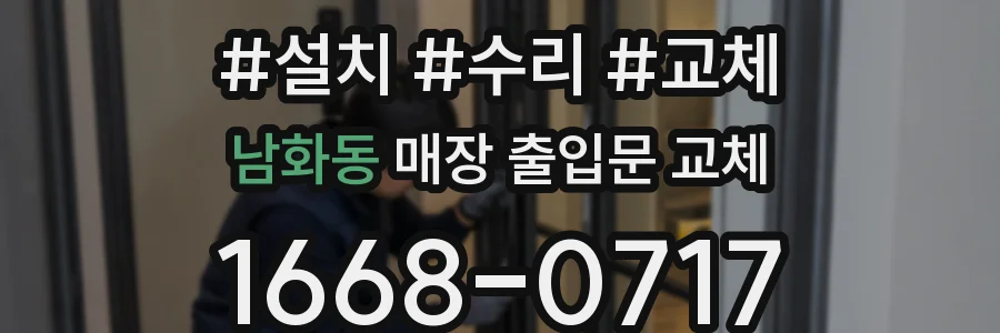 남화동 매장 출입문 교체