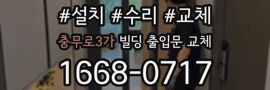 충무로3가 빌딩 출입문 교체
