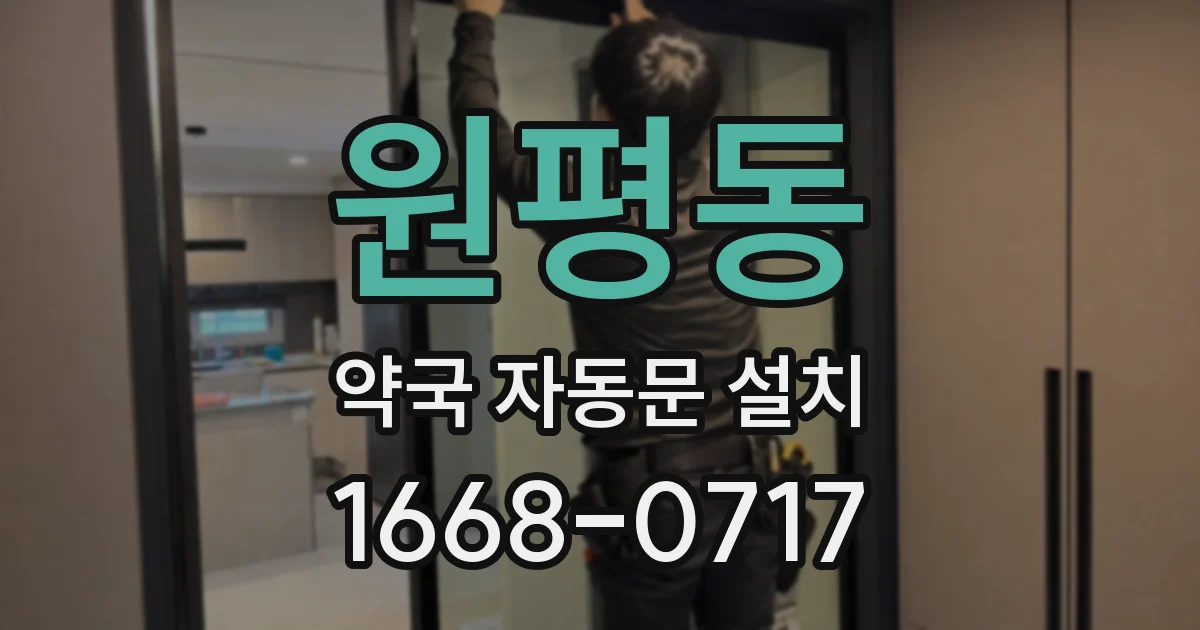 원평동 약국 자동문 설치