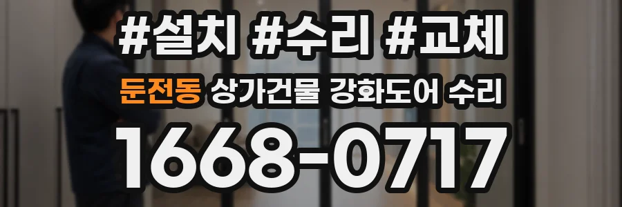둔전동 상가건물 강화도어 수리