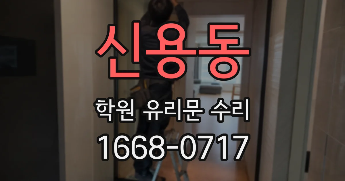 신용동 학원 유리문 수리
