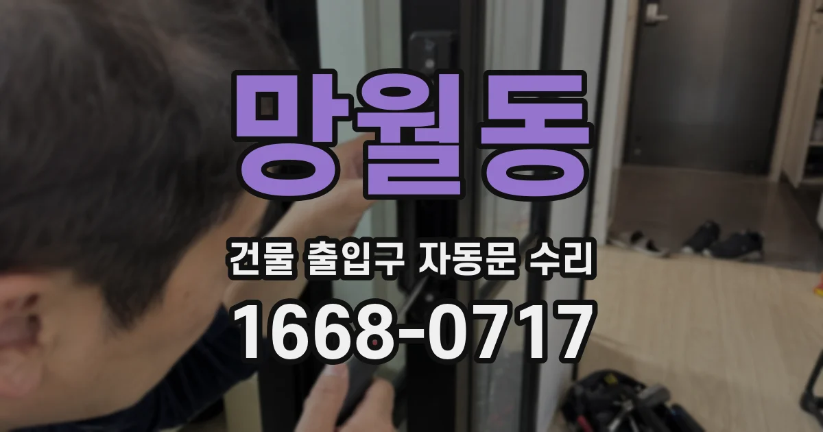 망월동 건물 출입구 자동문 수리