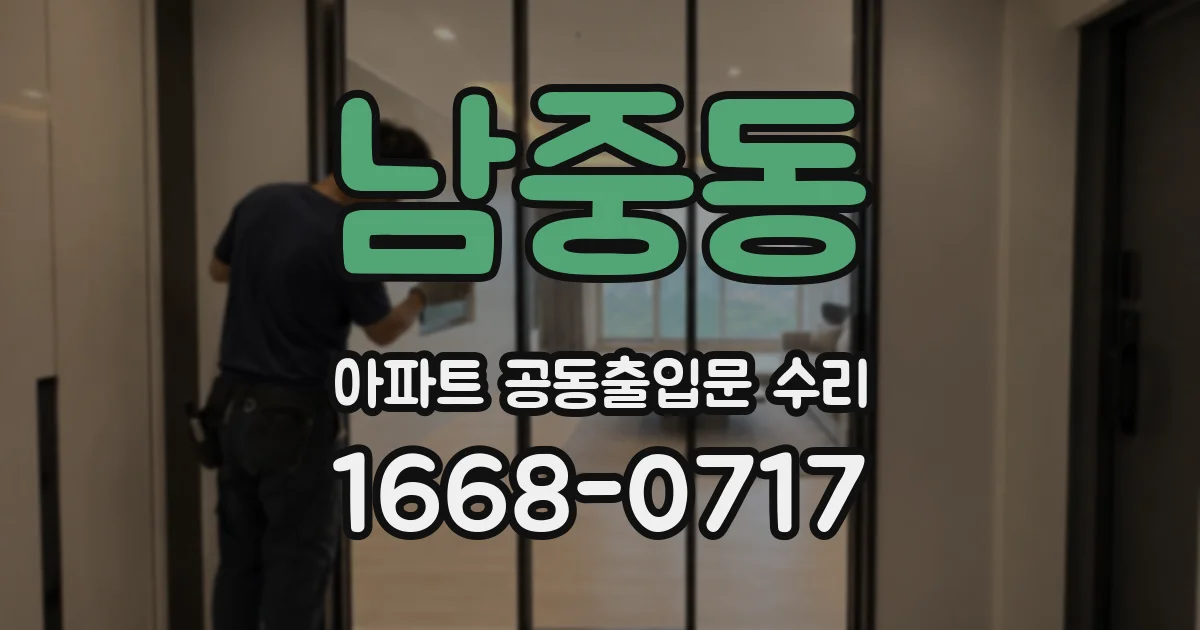남중동 아파트 공동출입문 수리