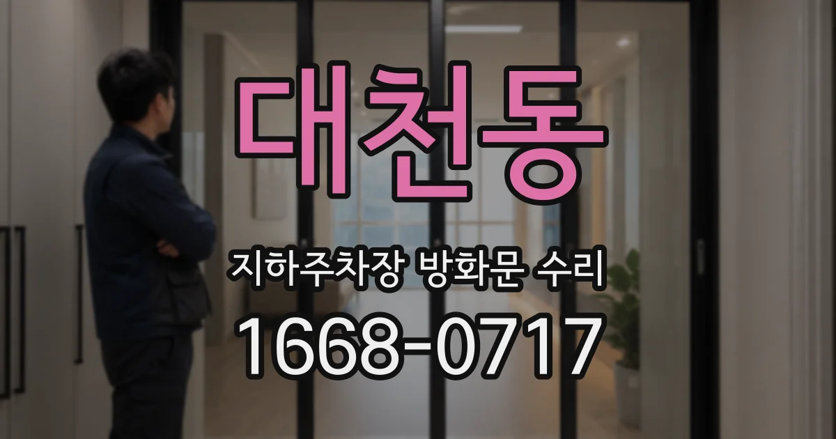 대천동 지하주차장 방화문 수리