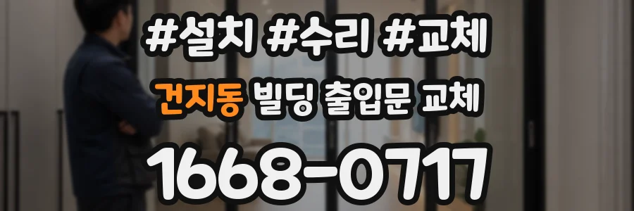 건지동 빌딩 출입문 교체