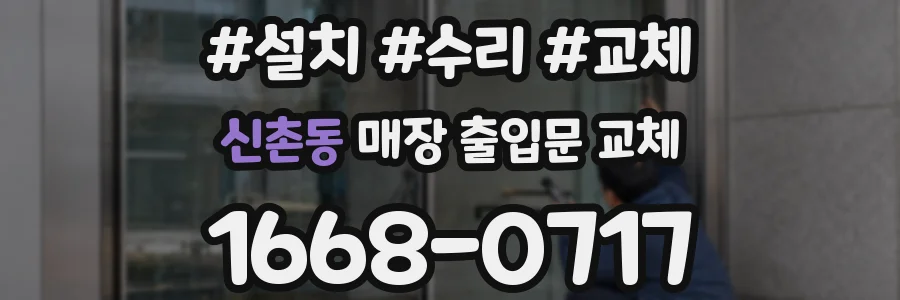 신촌동 매장 출입문 교체
