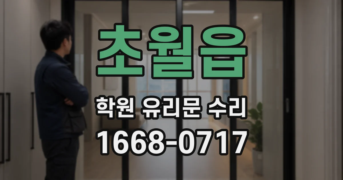 초월읍 학원 유리문 수리