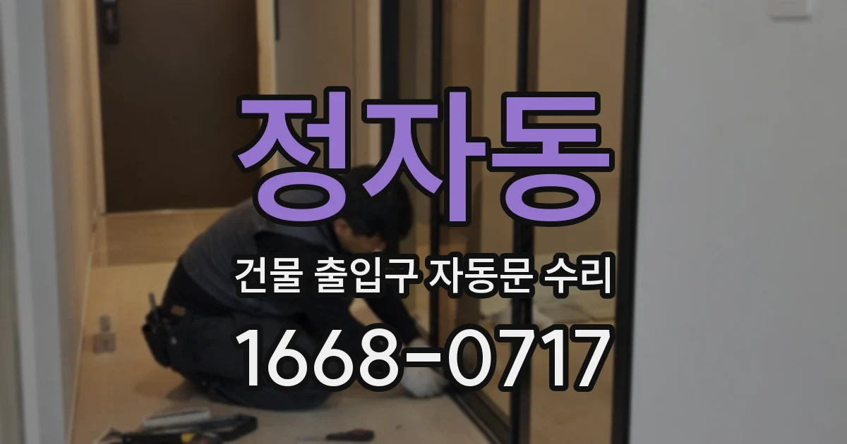 정자동 건물 출입구 자동문 수리