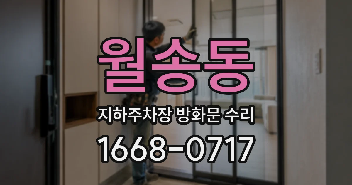월송동 지하주차장 방화문 수리