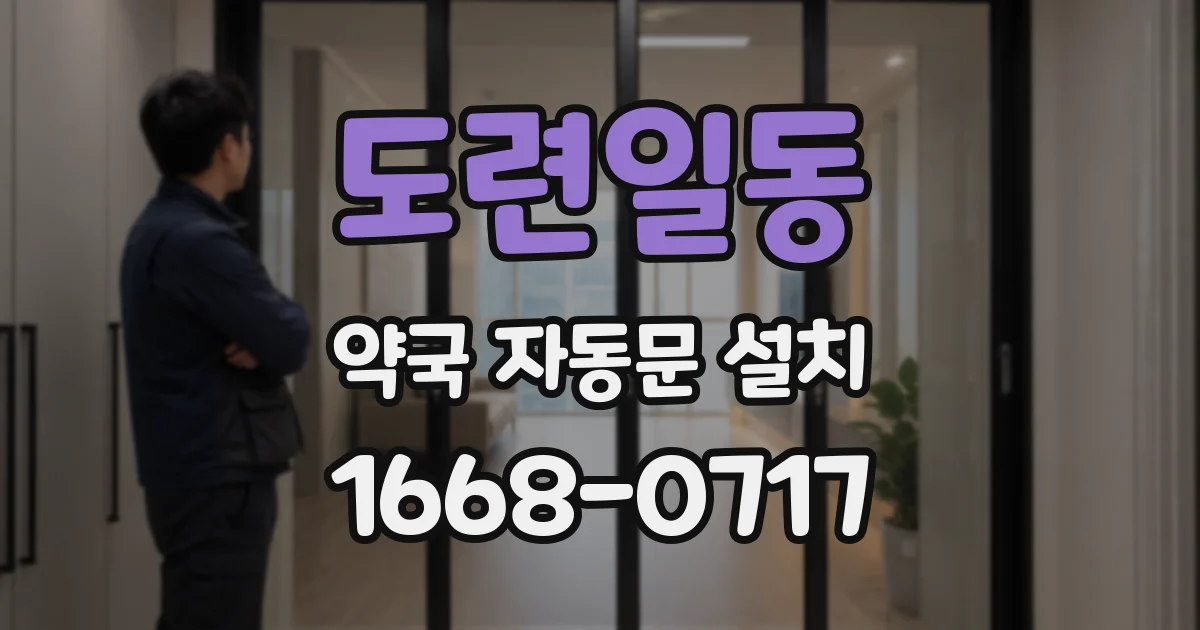 도련일동 약국 자동문 설치