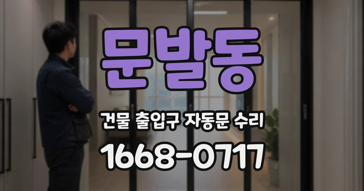 문발동 건물 출입구 자동문 수리