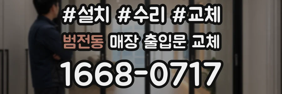범전동 매장 출입문 교체