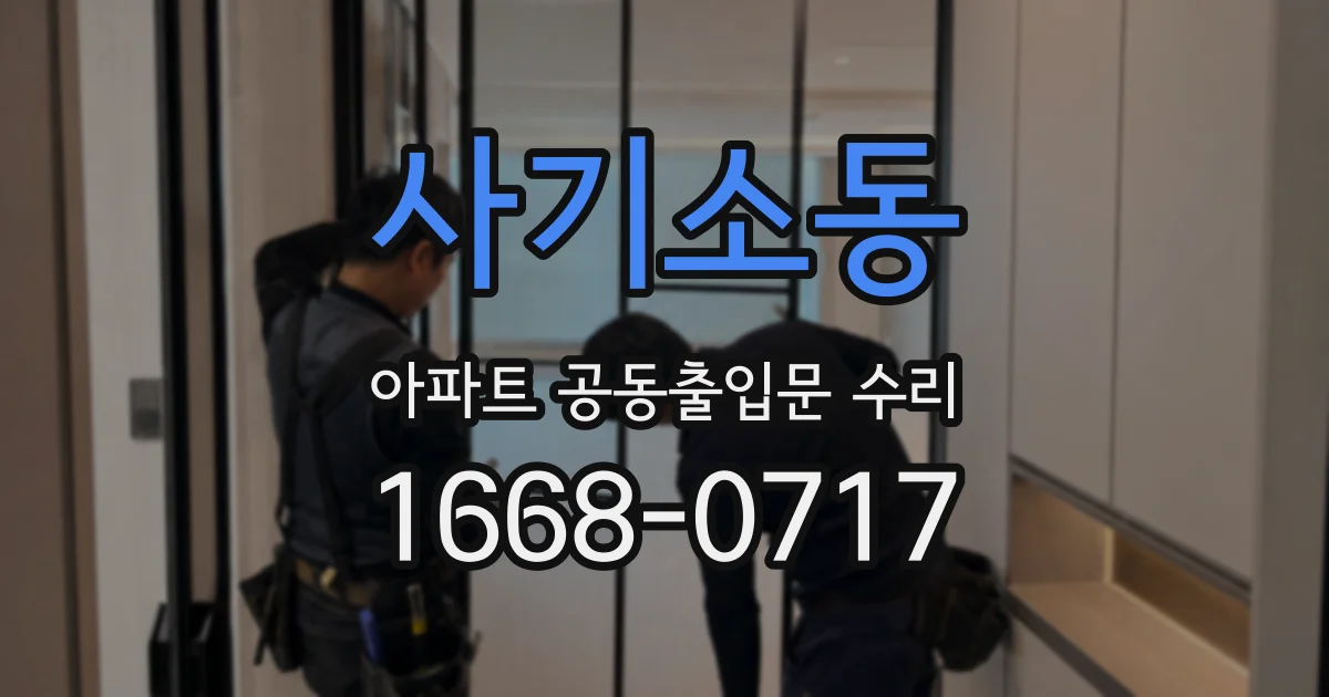 사기소동 아파트 공동출입문 수리