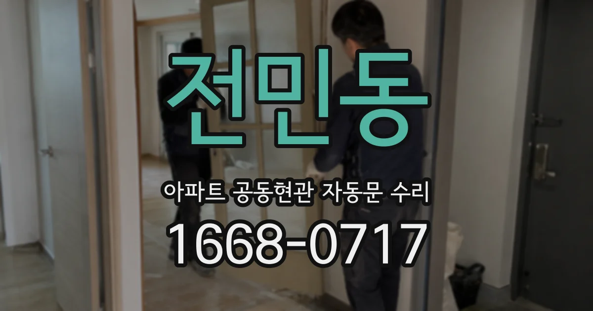 전민동 아파트 공동현관 자동문 수리