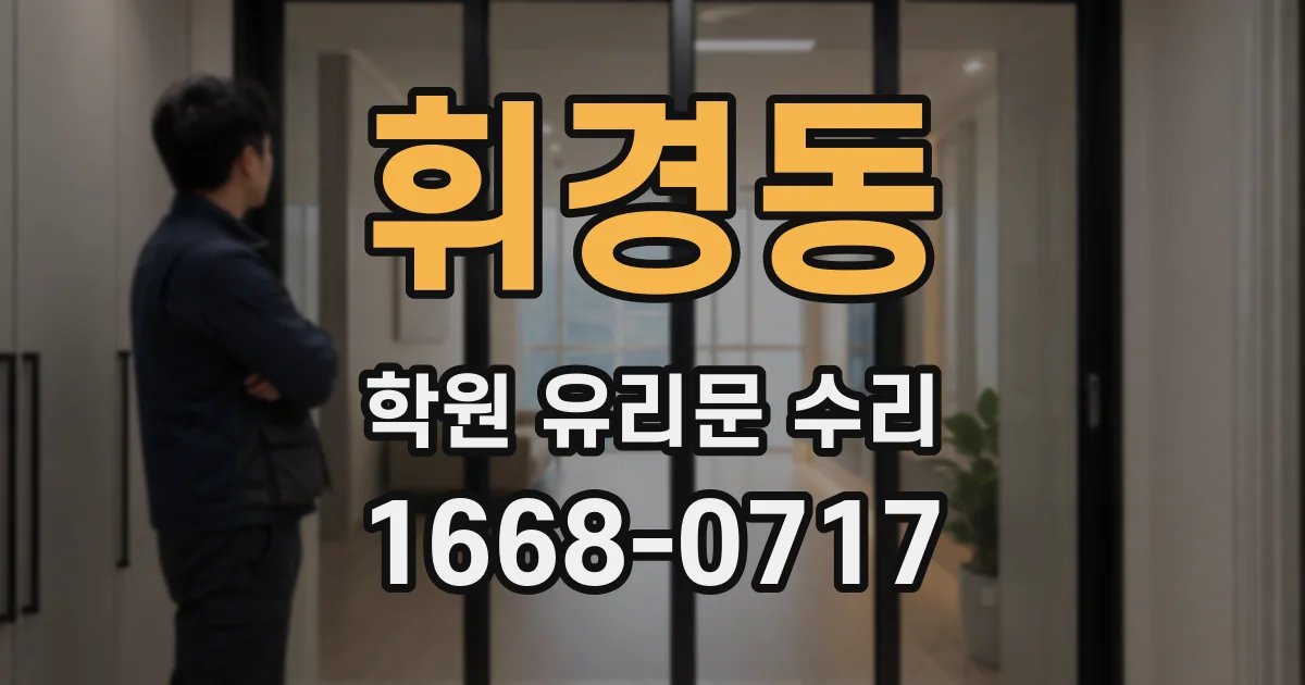 휘경동 학원 유리문 수리