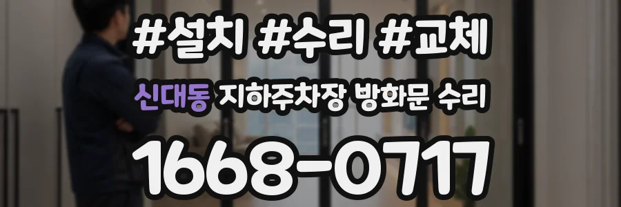 신대동 지하주차장 방화문 수리