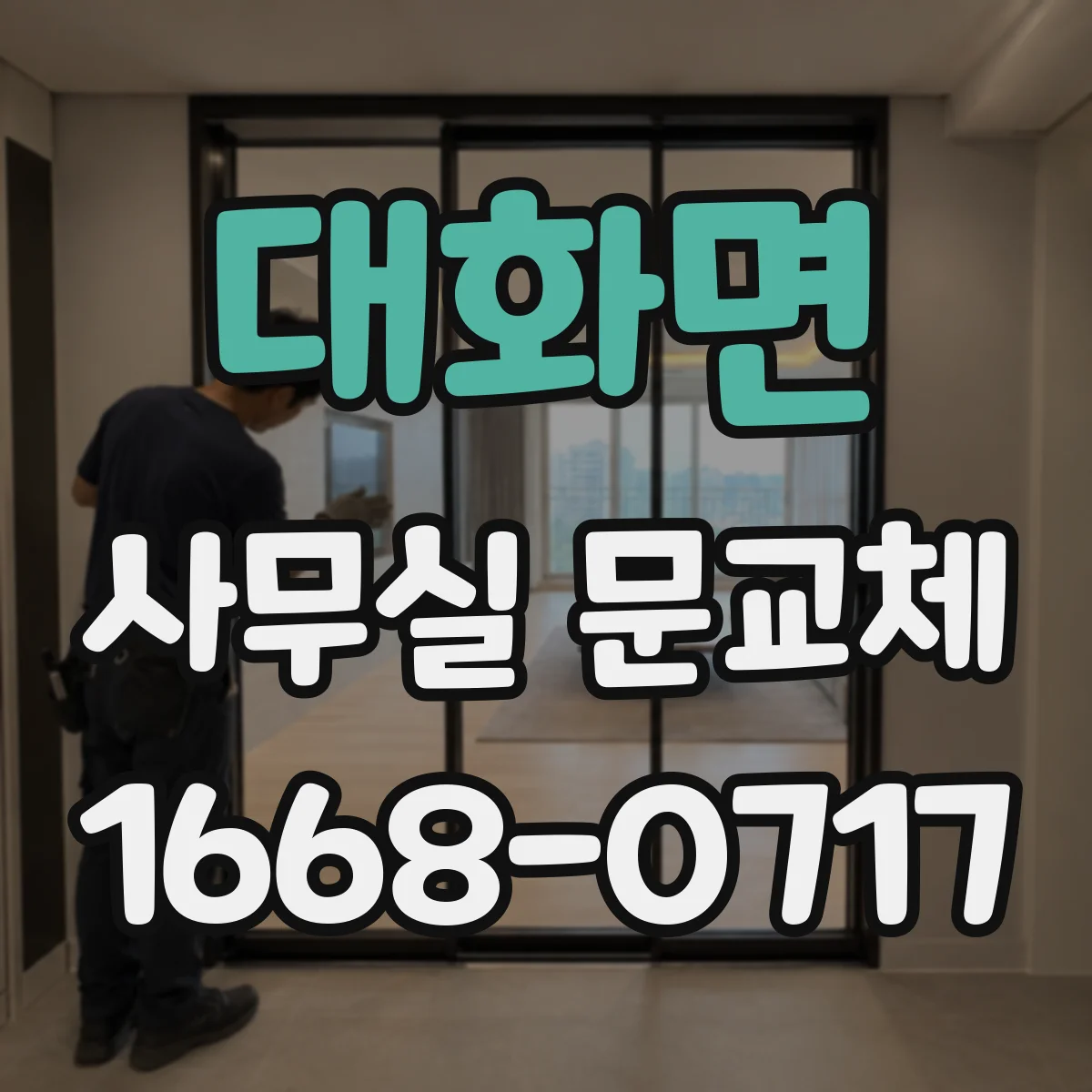 대화면 사무실 문교체
