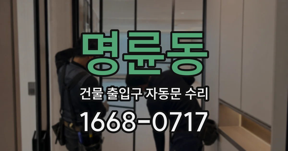 명륜동 건물 출입구 자동문 수리