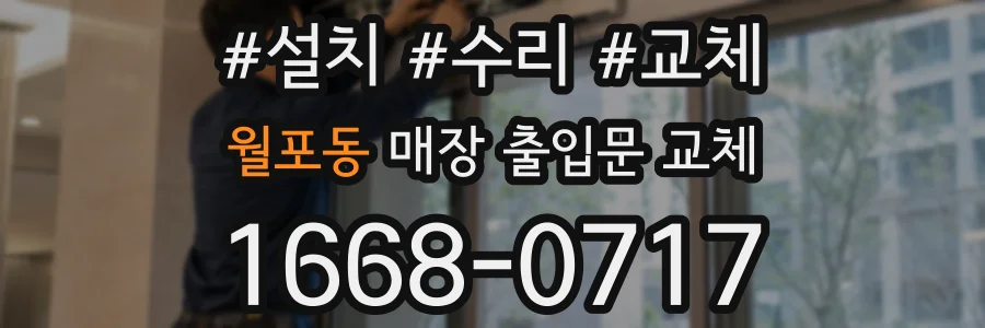 월포동 매장 출입문 교체