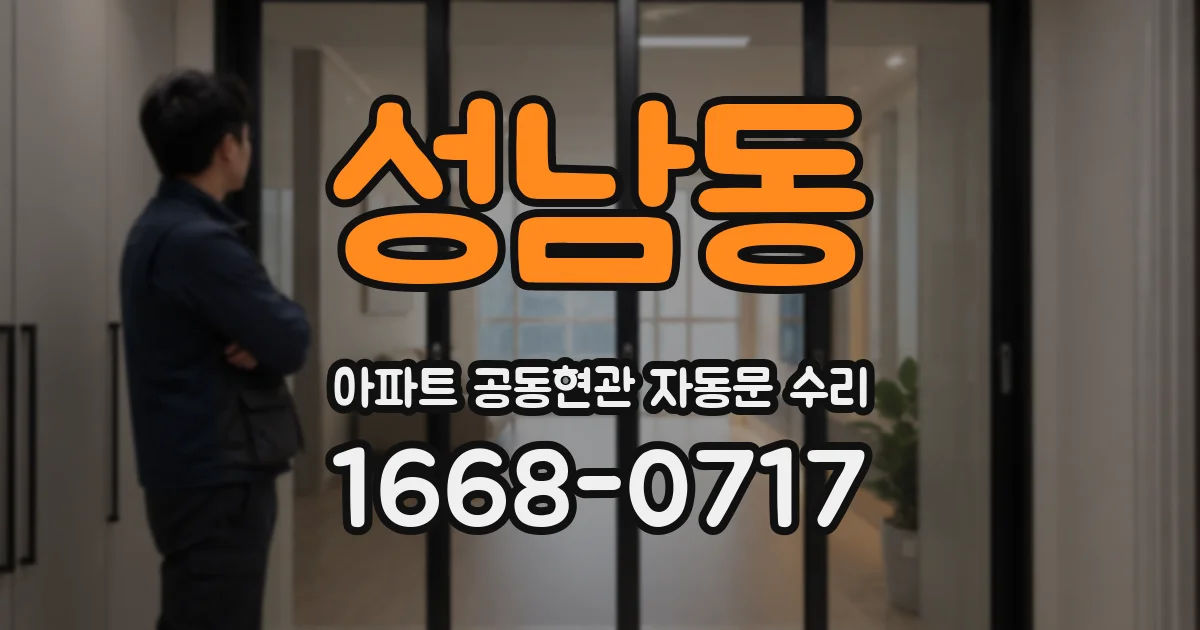 성남동 아파트 공동현관 자동문 수리