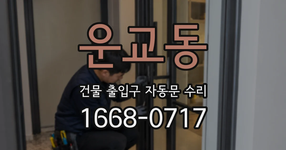 운교동 건물 출입구 자동문 수리