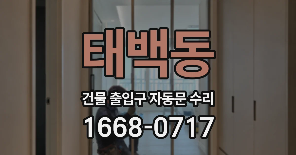 태백동 건물 출입구 자동문 수리
