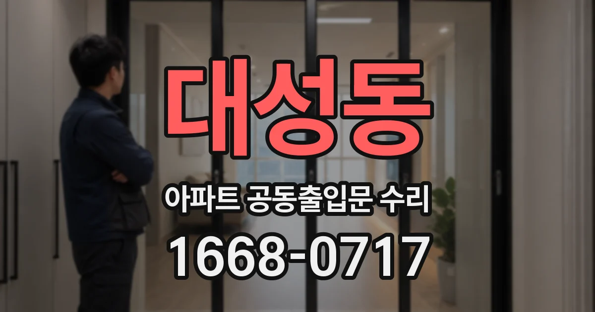 대성동 아파트 공동출입문 수리