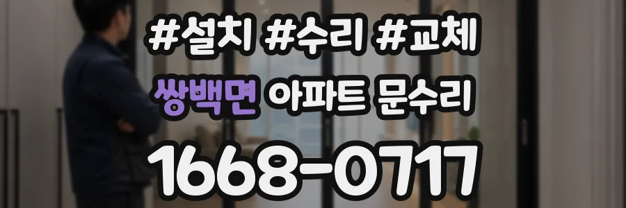 쌍백면 아파트 문수리