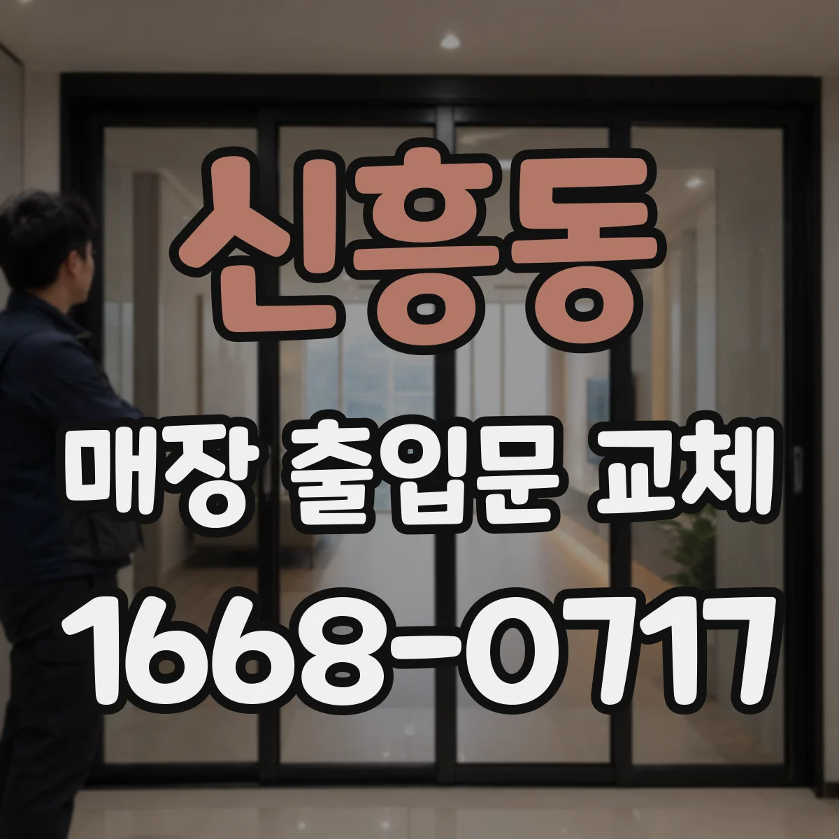 신흥동 매장 출입문 교체