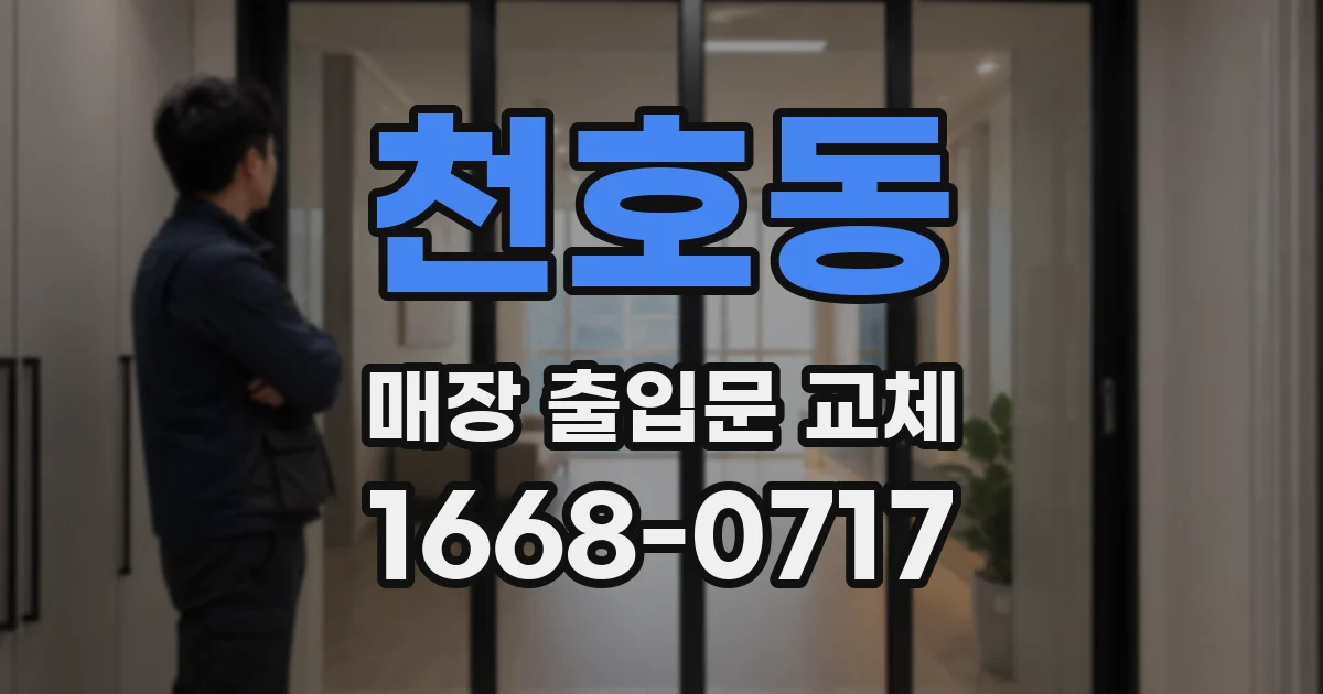 천호동 매장 출입문 교체