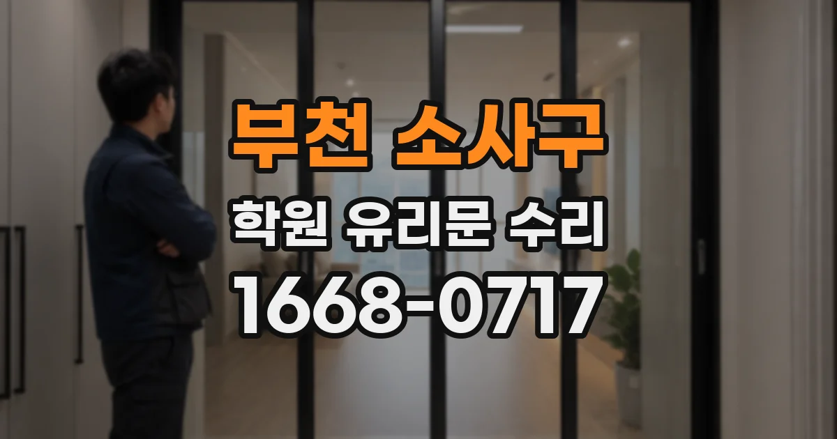 부천 소사구 학원 유리문 수리