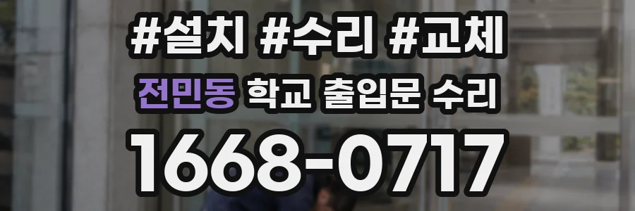전민동 학교 출입문 수리