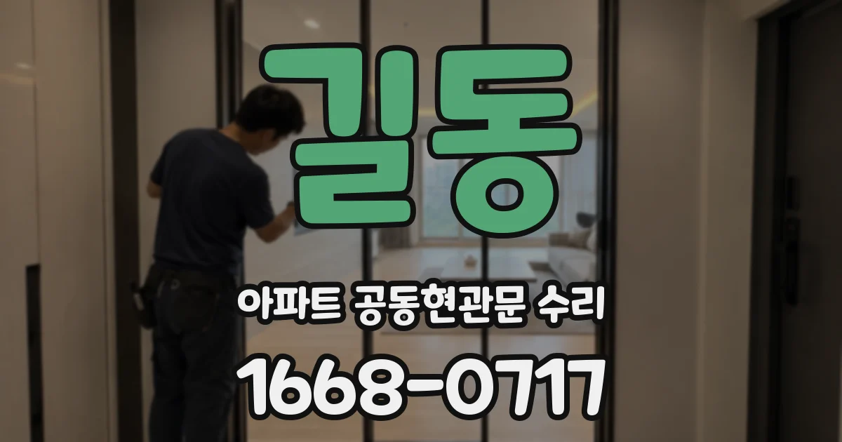 길동 아파트 공동현관문 수리