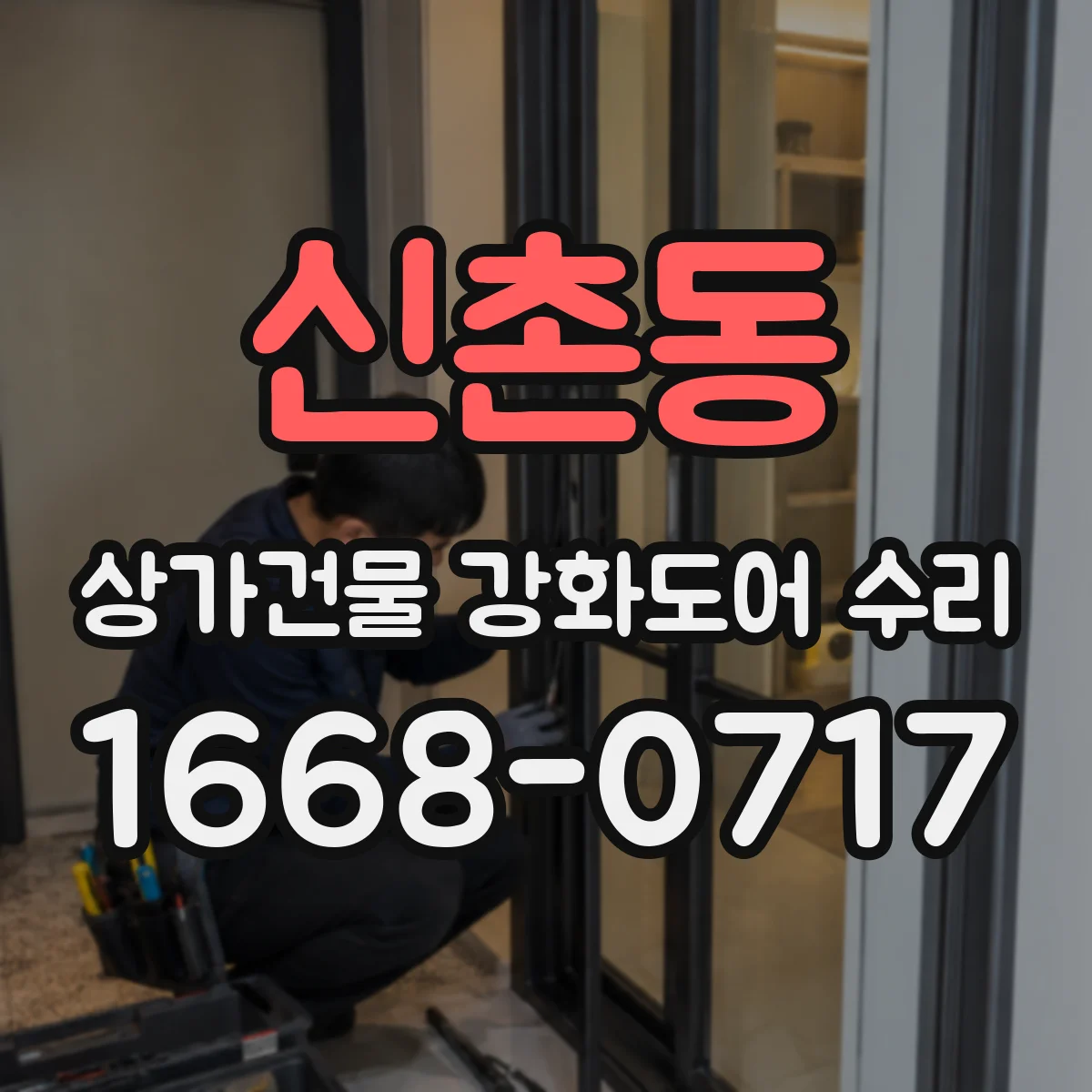 신촌동 상가건물 강화도어 수리