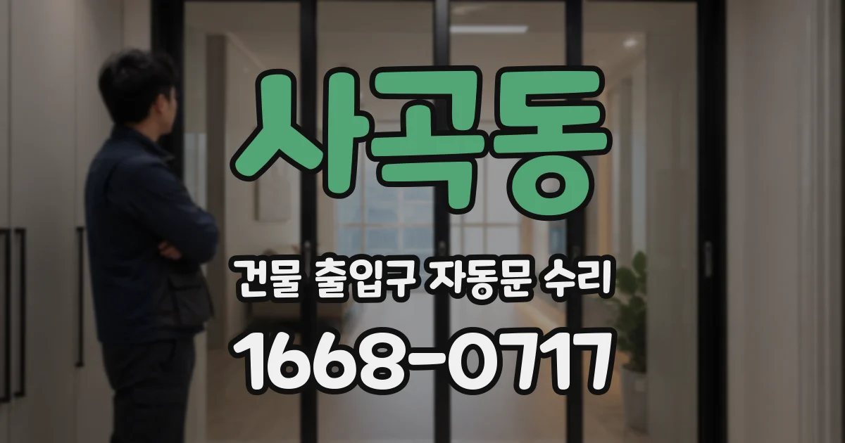 사곡동 건물 출입구 자동문 수리