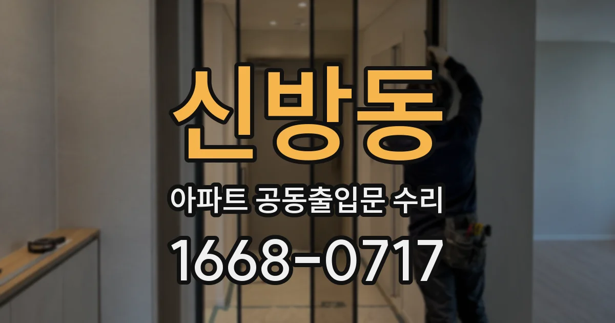 신방동 아파트 공동출입문 수리