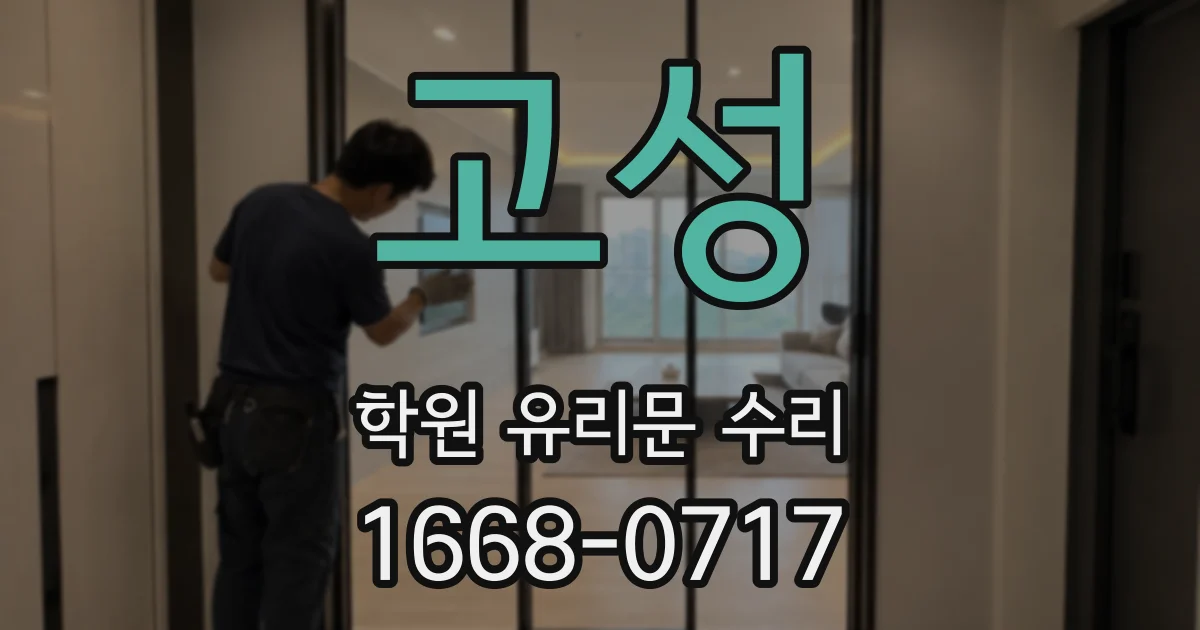 고성 학원 유리문 수리
