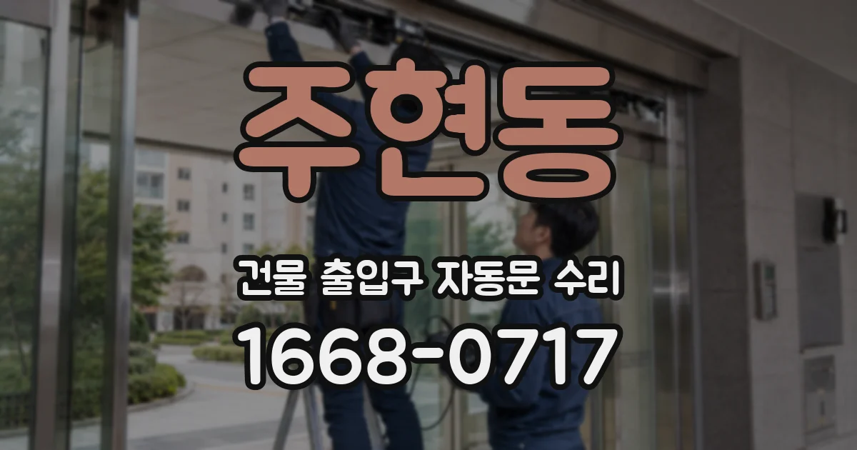 주현동 건물 출입구 자동문 수리