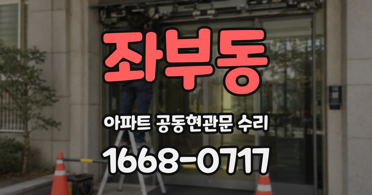 좌부동 아파트 공동현관문 수리