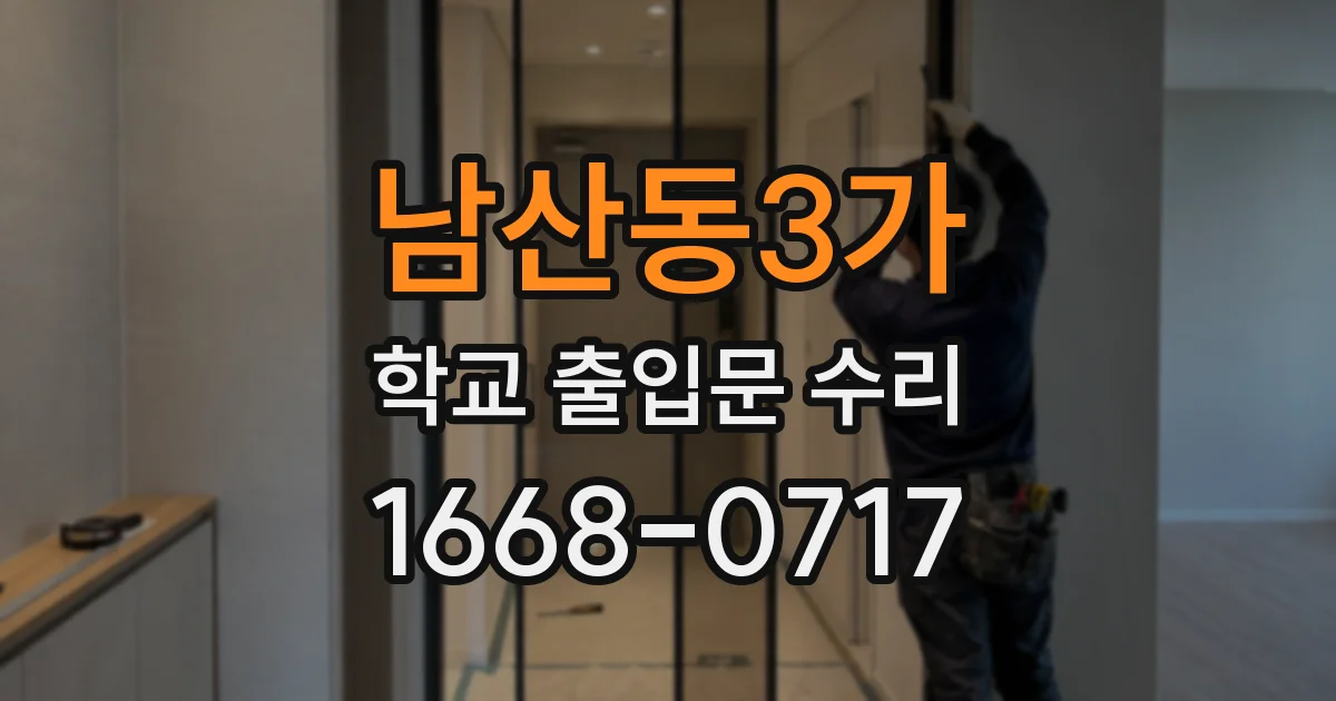 남산동3가 학교 출입문 수리