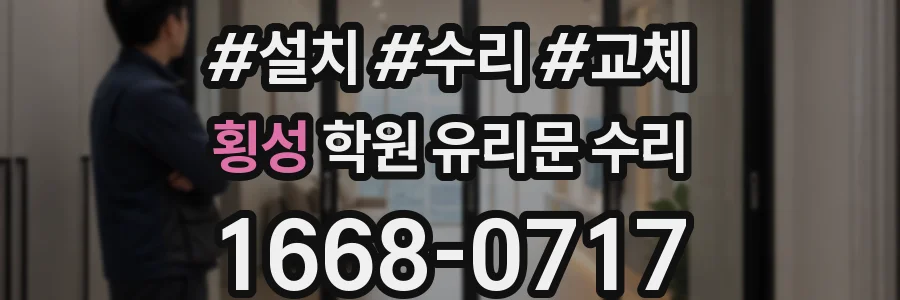 횡성 학원 유리문 수리