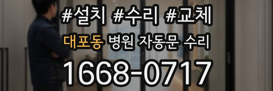 대포동 병원 자동문 수리