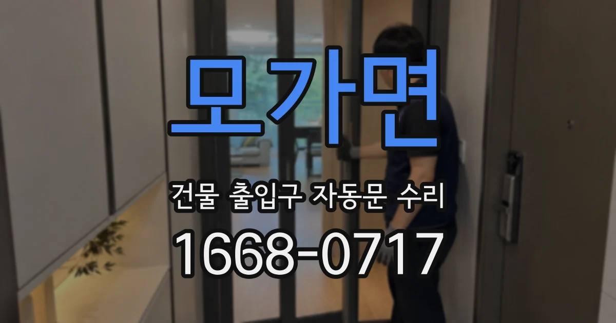 모가면 건물 출입구 자동문 수리