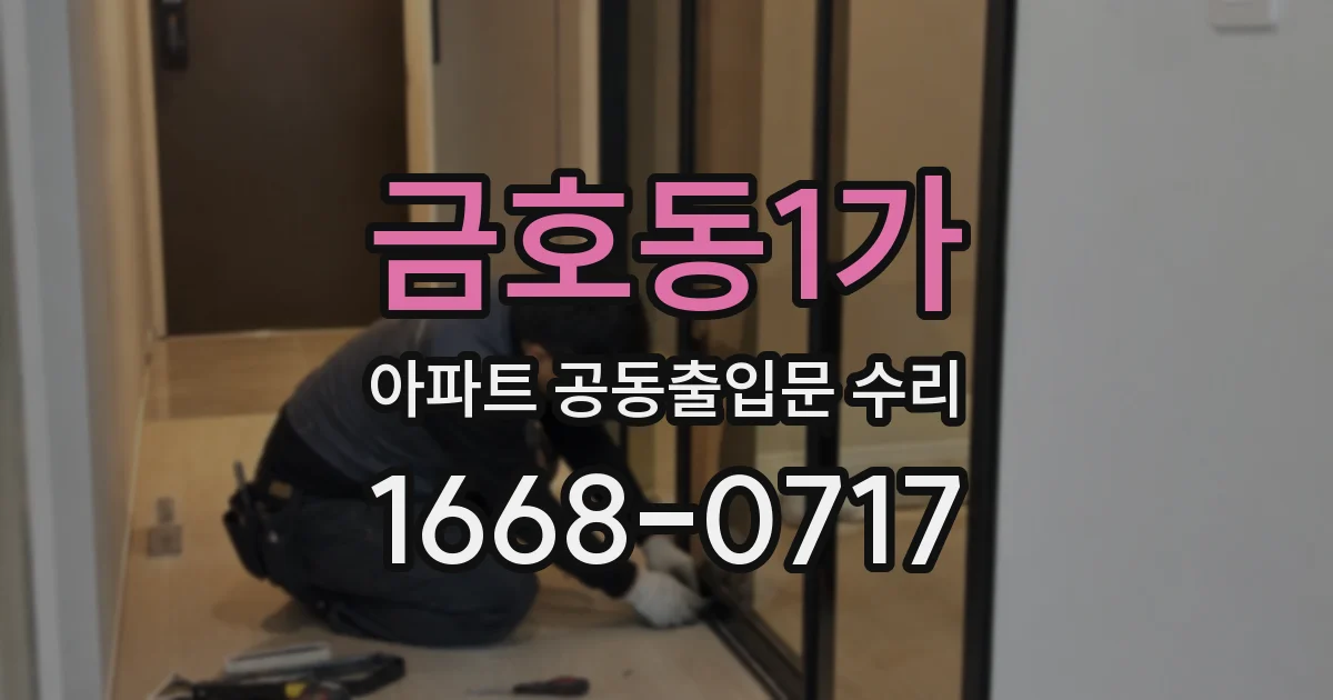 금호동1가 아파트 공동출입문 수리