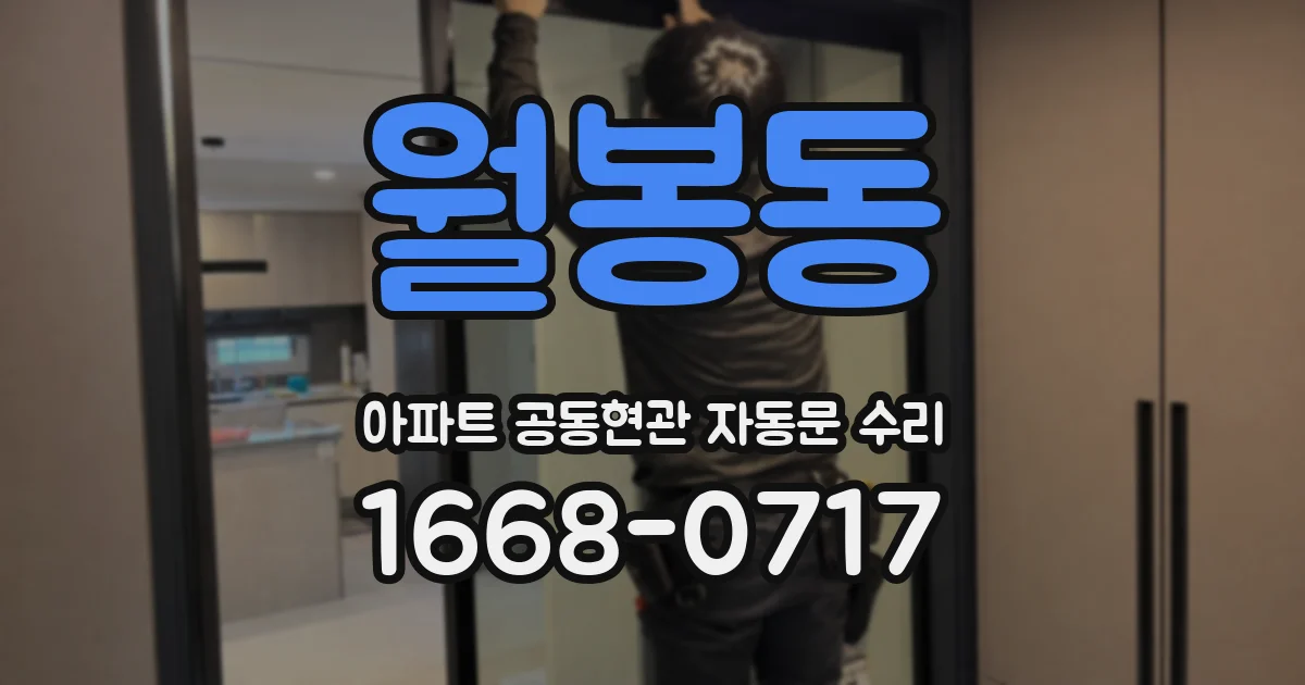 월봉동 아파트 공동현관 자동문 수리