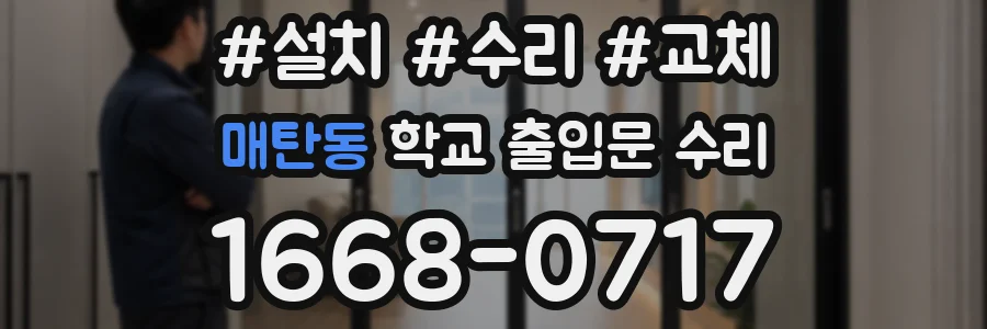 매탄동 학교 출입문 수리