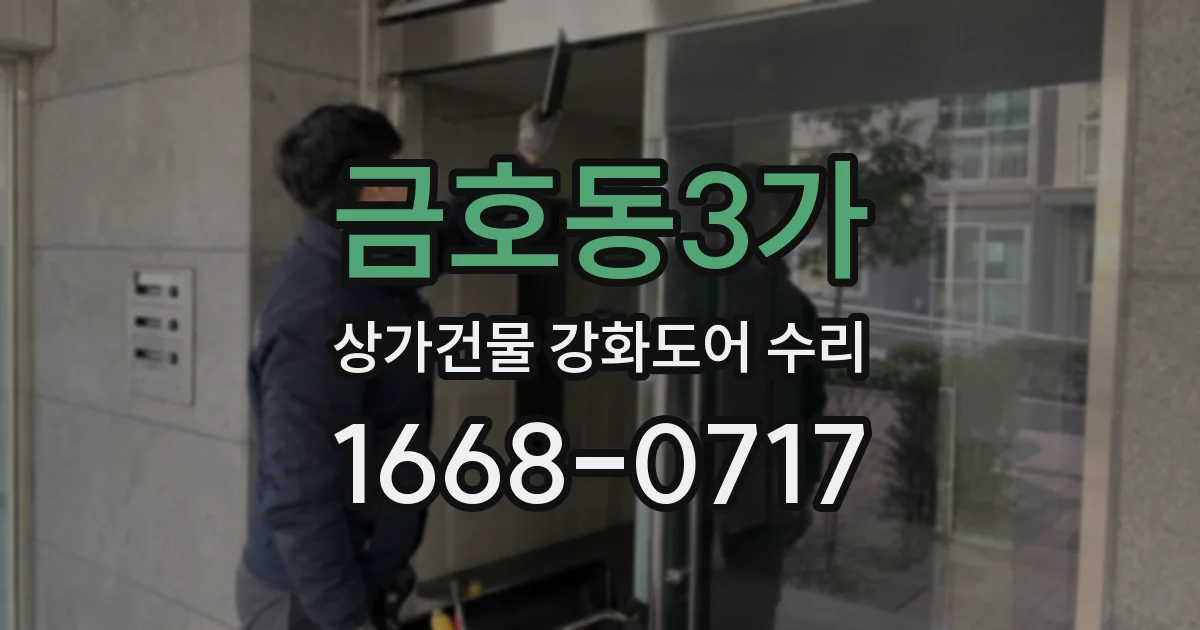 금호동3가 상가건물 강화도어 수리