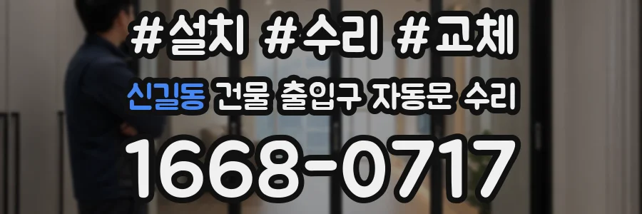 신길동 건물 출입구 자동문 수리