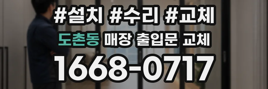 도촌동 매장 출입문 교체