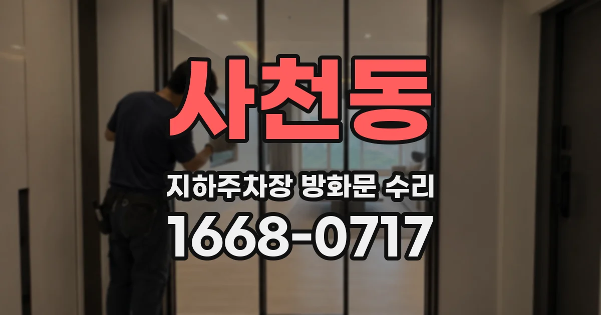 사천동 지하주차장 방화문 수리